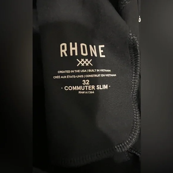 RHONE Men's Black Commuter Slim Dress Pants size 32